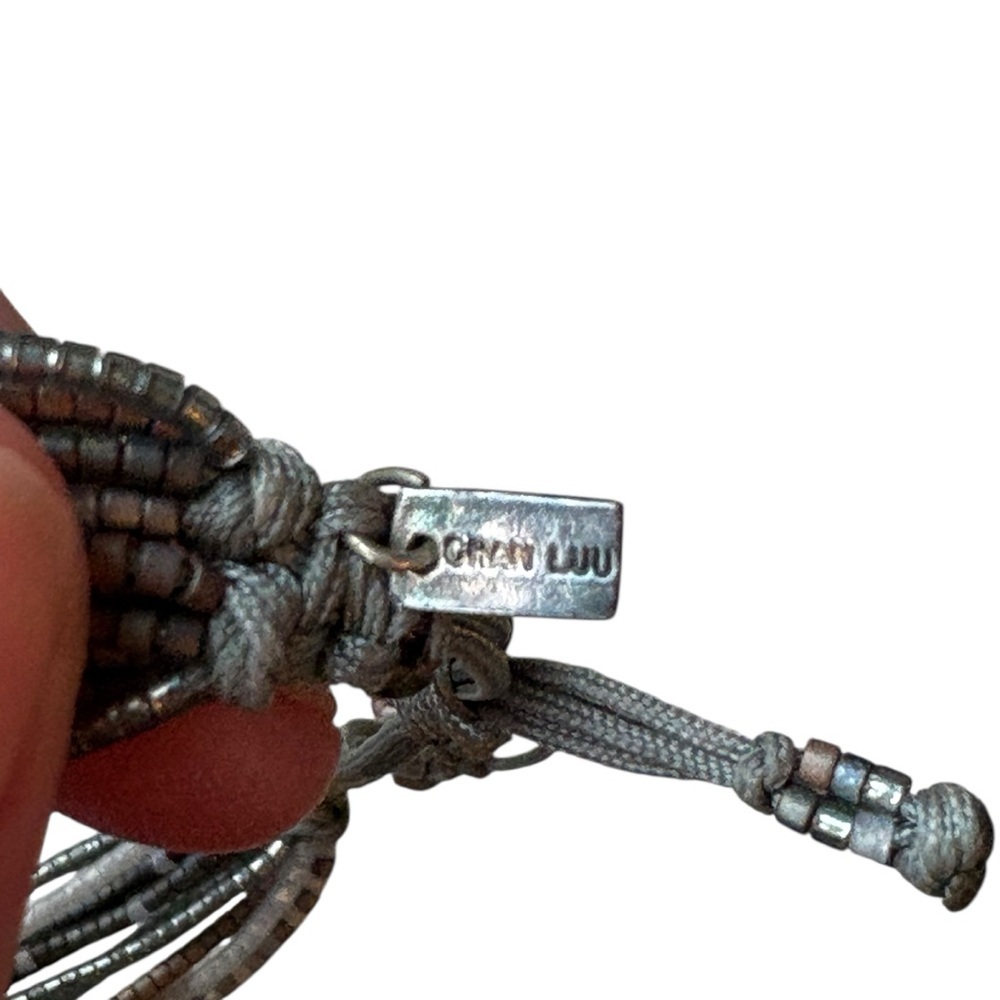 Chan Luu Grey Beads Multi Strand Braid Bracelets Boho Seed - Picture 4 of 7